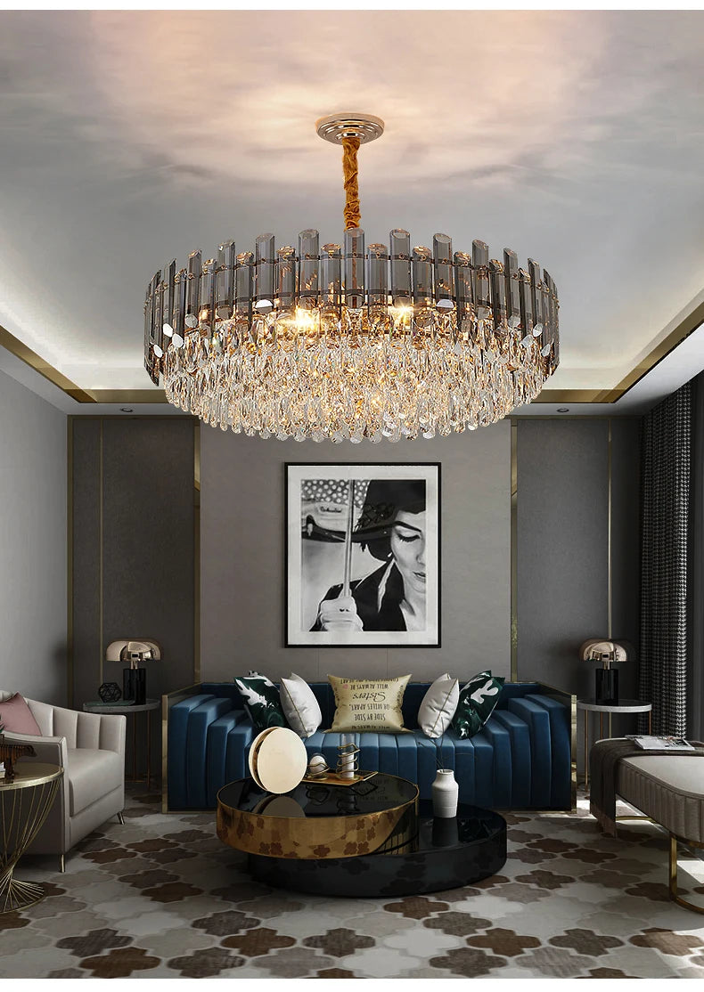 Nordic Led Crystal Chandeliers Gold Luxury Lighting Dining Living Room Bedroom Kitchen Island Lights Indoor Hanging Light Lustre
