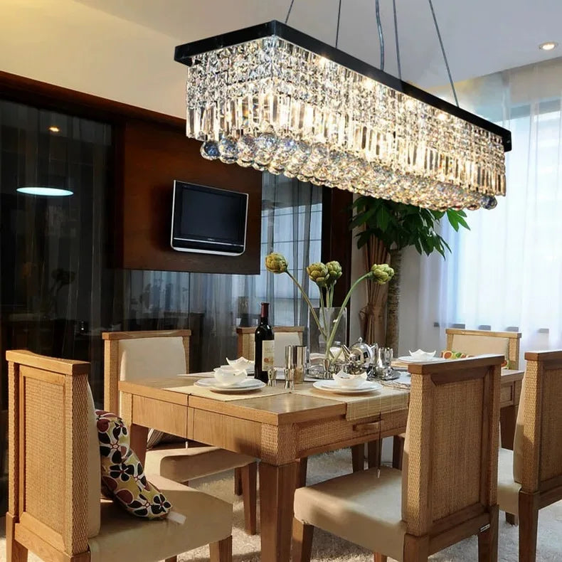 LED Crystal Chandelier Modern Dining Pendant Home Lamp Hanging Living Woonkamer Dining Room Household Lights For Bedroom Kitchen