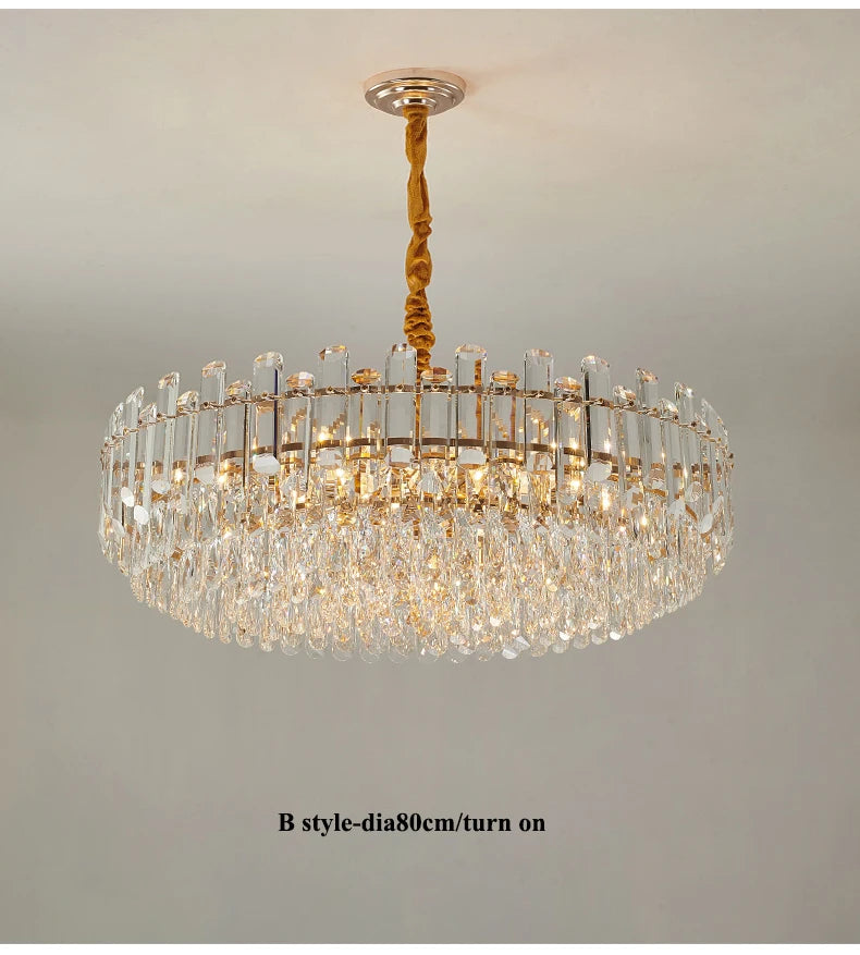 Nordic Led Crystal Chandeliers Gold Luxury Lighting Dining Living Room Bedroom Kitchen Island Lights Indoor Hanging Light Lustre