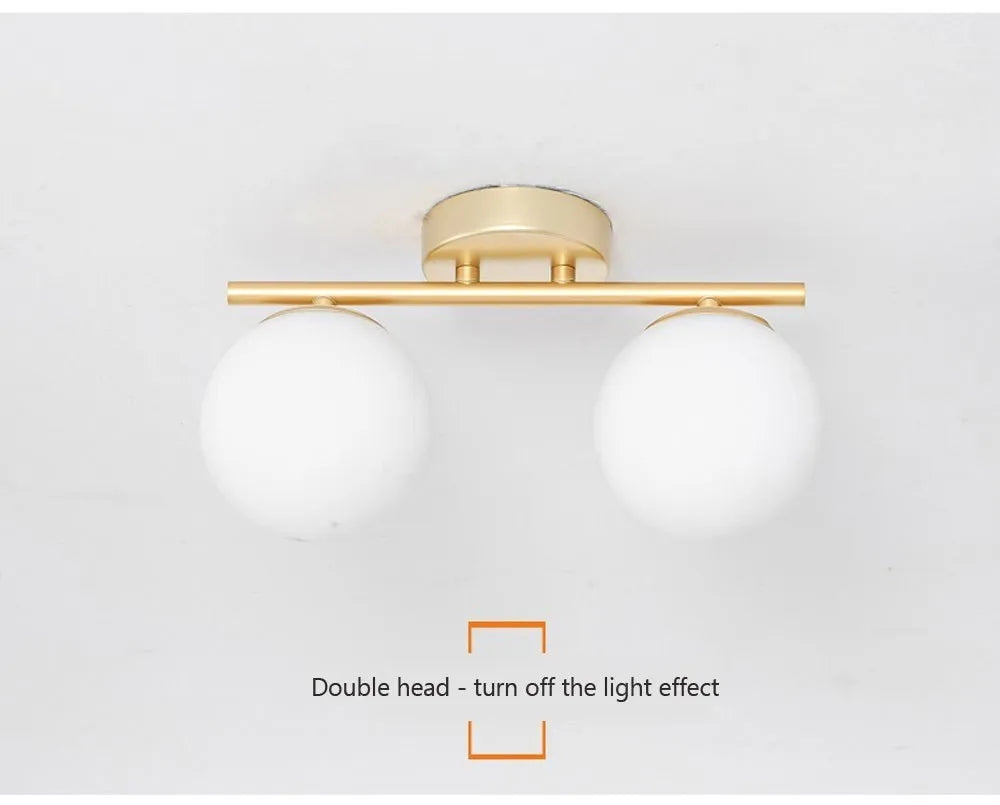 Nordic Glass Ceiling Light LED  White Ball Creative Golden Corridor Lamp Entrance Cloakroom Balcony Bedroom Dining Room Lighting