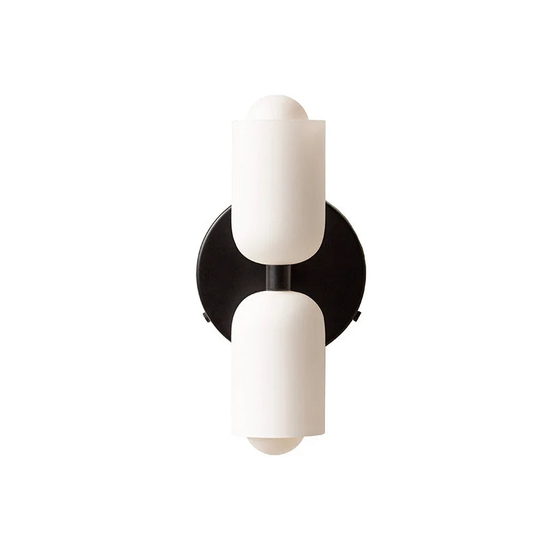 French Cream Wind Wall Lamp Double Headed Bedroom Living Room Master Bedroom High Grade Medieval Staircase Design Glass Lamp