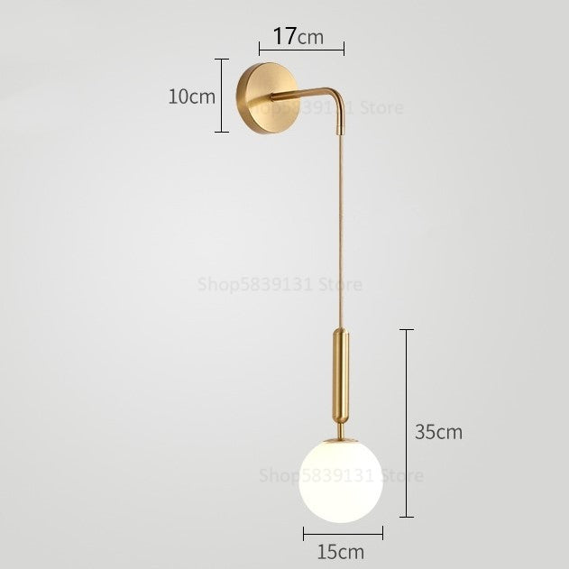 Modern Simple Glass Wall Lamp Nordic Creative LED Luxury Wall Lamps for Living Room Bedroom Bedside Wall Light Fixtures Lighting