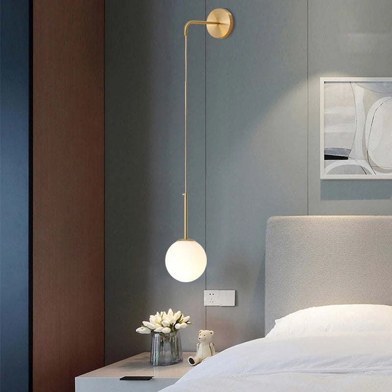 Modern Simple Glass Wall Lamp Nordic Creative LED Luxury Wall Lamps for Living Room Bedroom Bedside Wall Light Fixtures Lighting