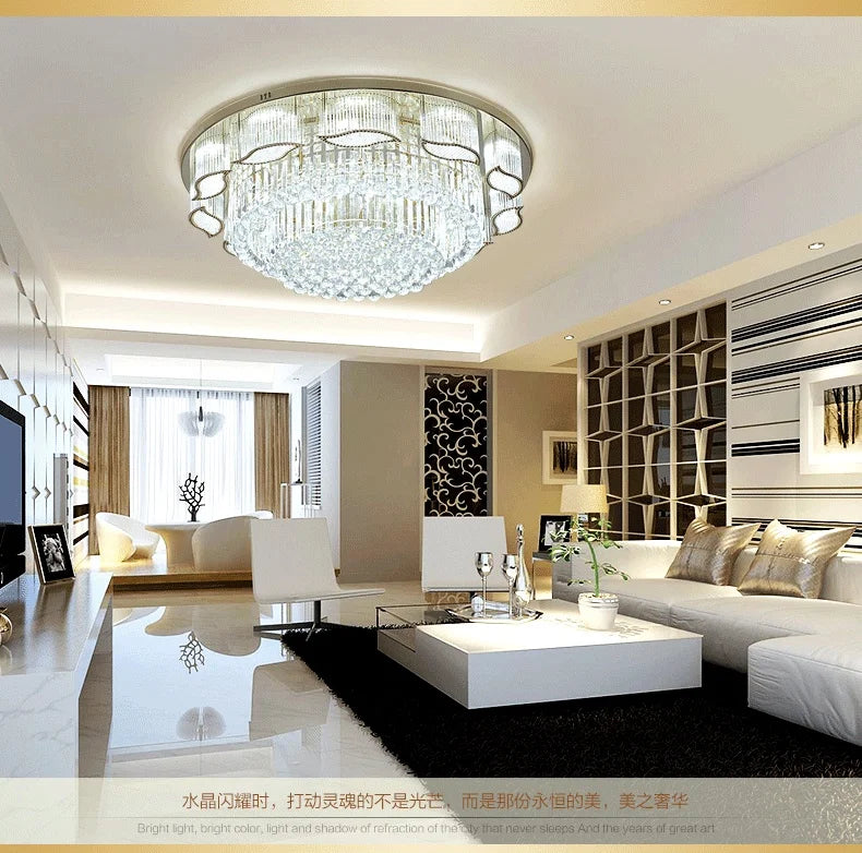 Modern Gold Square Circular Led Crystal Ceiling Lamp Living Room Hall Bedroom for Hotel  Luxurious Plafondlamp Ceiling Lights