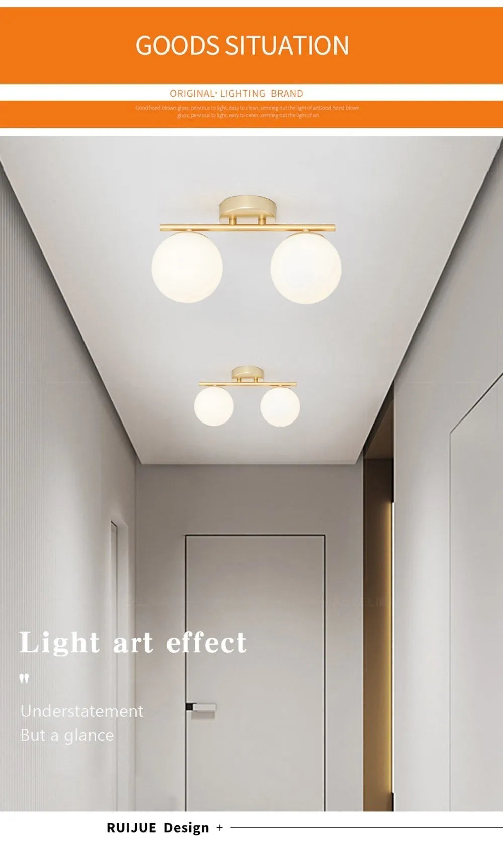 Nordic Glass Ceiling Light LED  White Ball Creative Golden Corridor Lamp Entrance Cloakroom Balcony Bedroom Dining Room Lighting