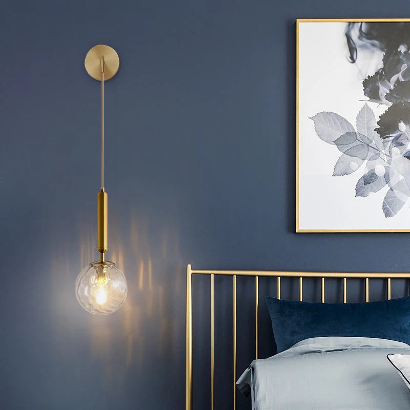 Modern Simple Glass Wall Lamp Nordic Creative LED Luxury Wall Lamps for Living Room Bedroom Bedside Wall Light Fixtures Lighting