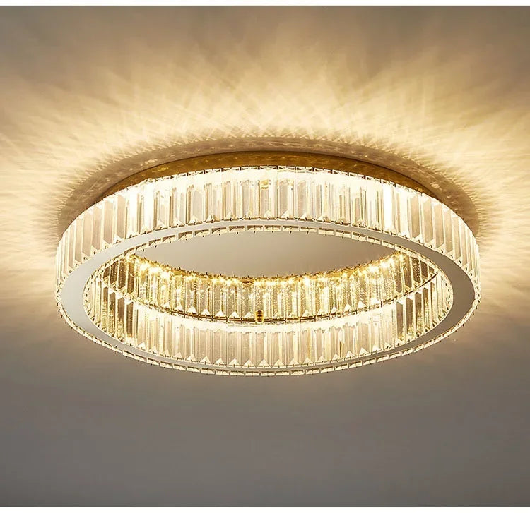 Nordic LED Crystal Circle Ceiling Lamp Chandeliers Lighting for Living Room Bedroom Home Indoor Decor Lampara techo Luminaire