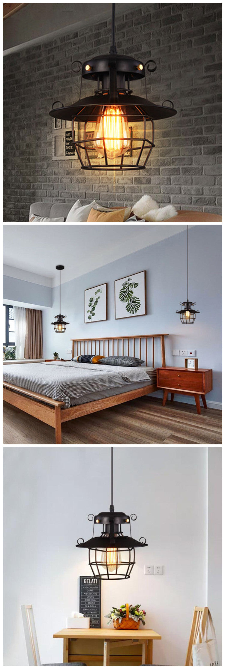 Industrial Restaurant Chandelier Retro Nostalgic Creative Bar Aisle Corridor Hanging Lamps Dining Bedroom Pendant Light