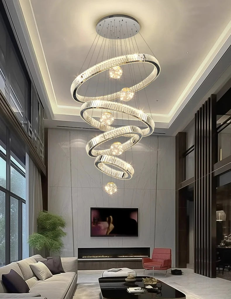 Modern home decoration crystal chandelier, stair Pendant lamp, living room Pendant lights, interior lighting