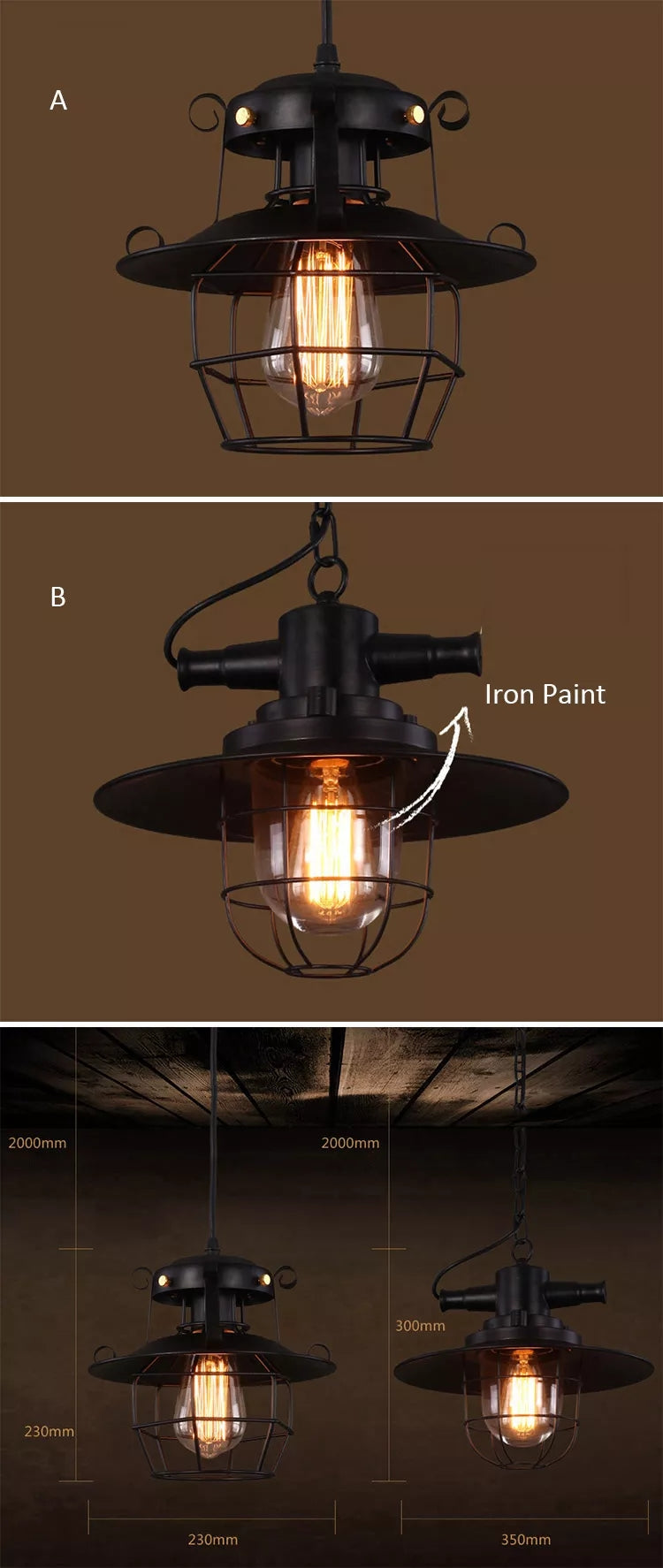 Industrial Restaurant Chandelier Retro Nostalgic Creative Bar Aisle Corridor Hanging Lamps Dining Bedroom Pendant Light