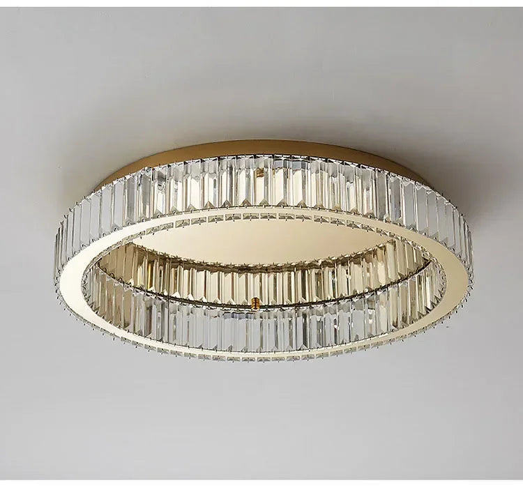 Nordic LED Crystal Circle Ceiling Lamp Chandeliers Lighting for Living Room Bedroom Home Indoor Decor Lampara techo Luminaire