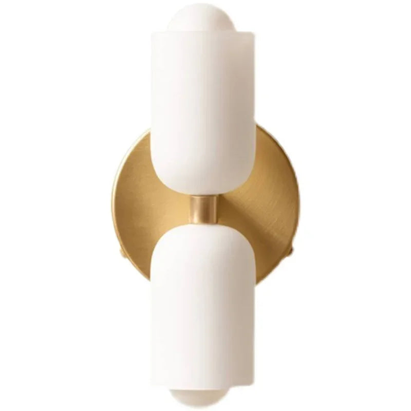 French Cream Wind Wall Lamp Double Headed Bedroom Living Room Master Bedroom High Grade Medieval Staircase Design Glass Lamp