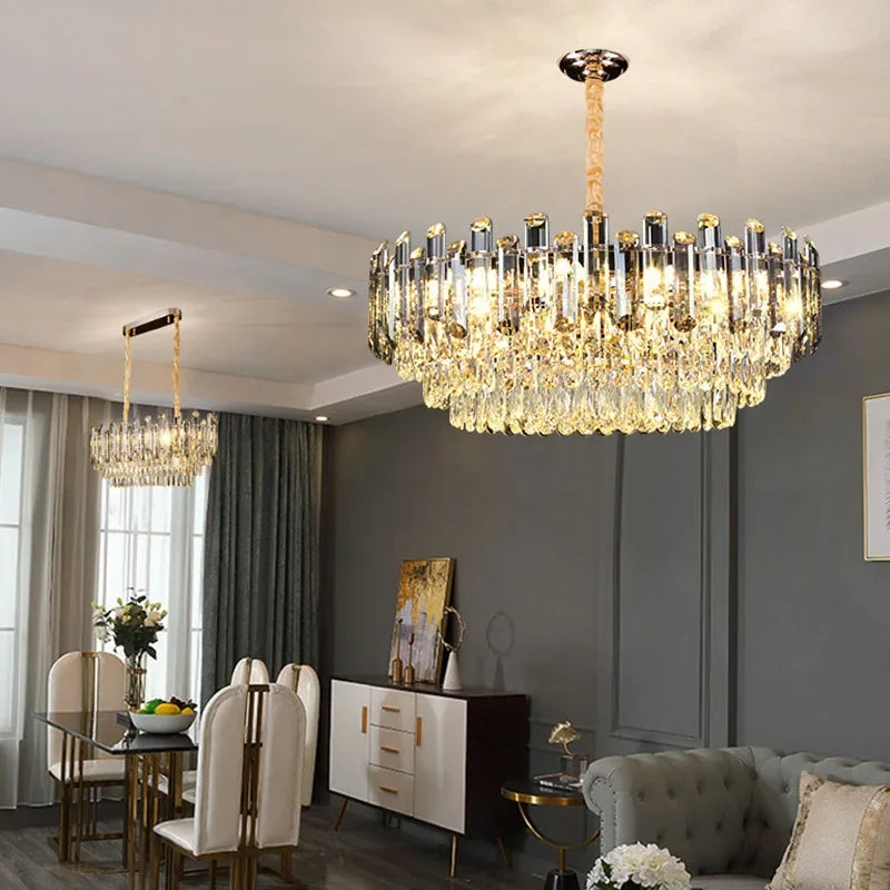Nordic Led Crystal Chandeliers Gold Luxury Lighting Dining Living Room Bedroom Kitchen Island Lights Indoor Hanging Light Lustre
