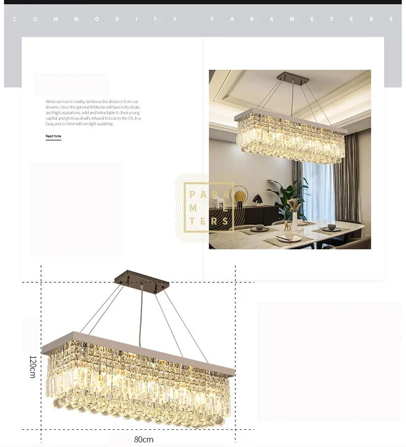 LED Crystal Chandelier Modern Dining Pendant Home Lamp Hanging Living Woonkamer Dining Room Household Lights For Bedroom Kitchen