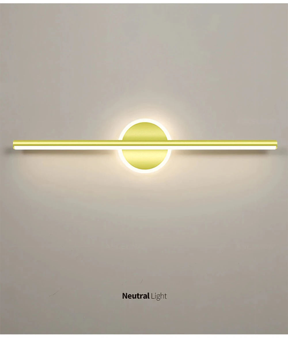 Modern LED Wall Lamp 40/60cm Mirror Light Bathroom Toilet Black Gold Long Strip Fixture Home Decor Led Lighting Lamps Lustre