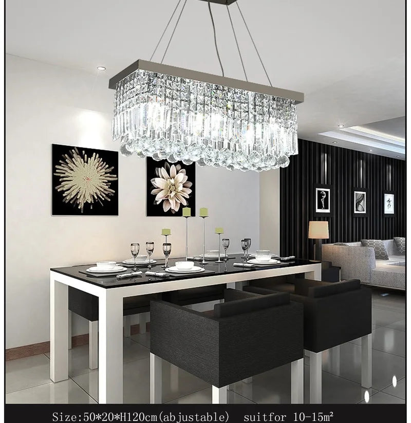 LED Crystal Chandelier Modern Dining Pendant Home Lamp Hanging Living Woonkamer Dining Room Household Lights For Bedroom Kitchen