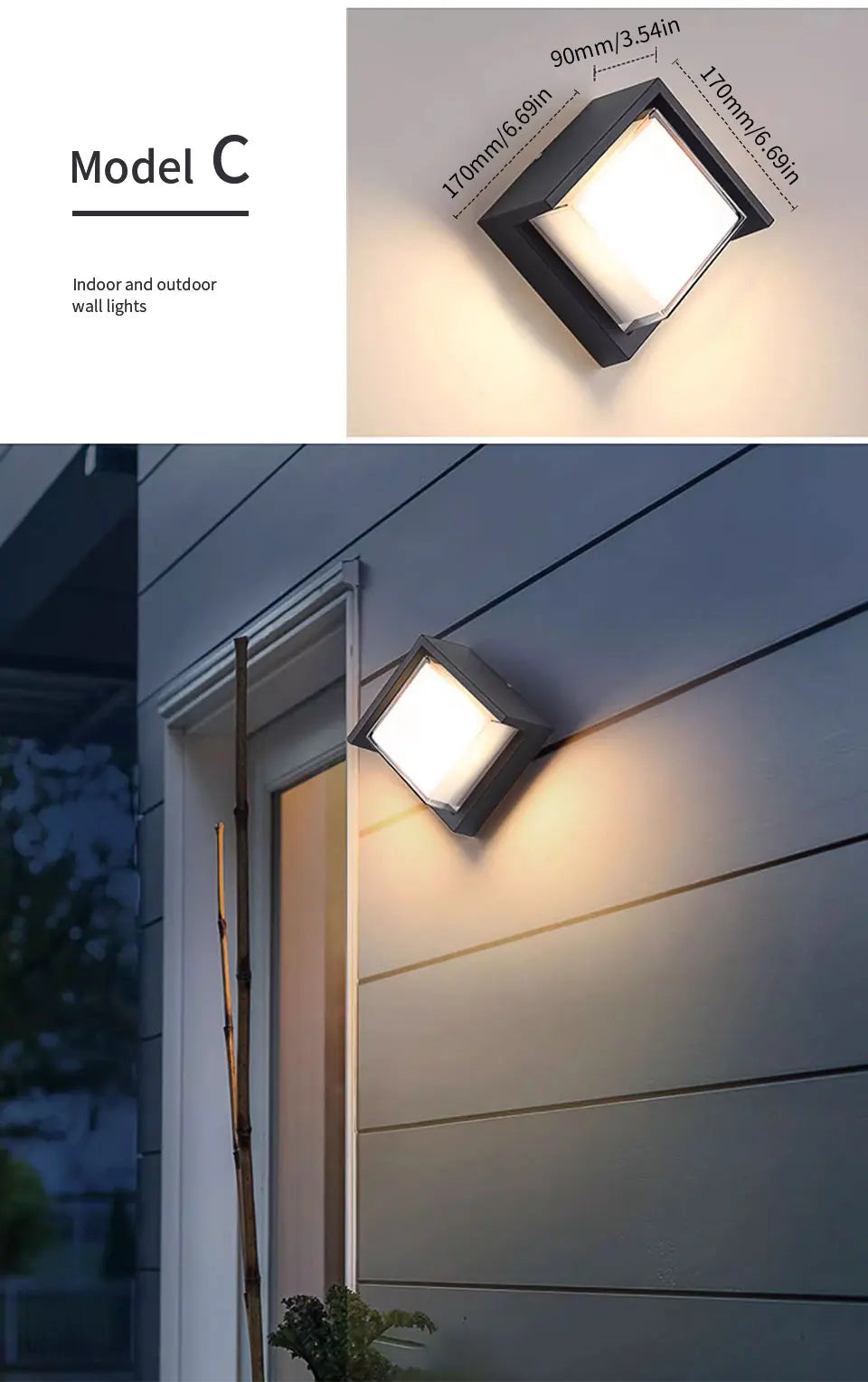LED Outdoor Wall Light Lamp PIR Motion Sensor AC85-265V ABS Waterproof Modern Indoor Home Balcony Porch Garden Decoration