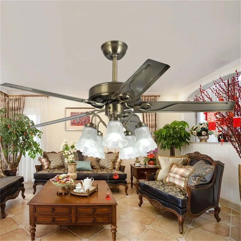 Hongcui Classical Ceiling Fan Light Large 52 Inch Lamp With Remote Control Modern Simple LED For Home Living Room