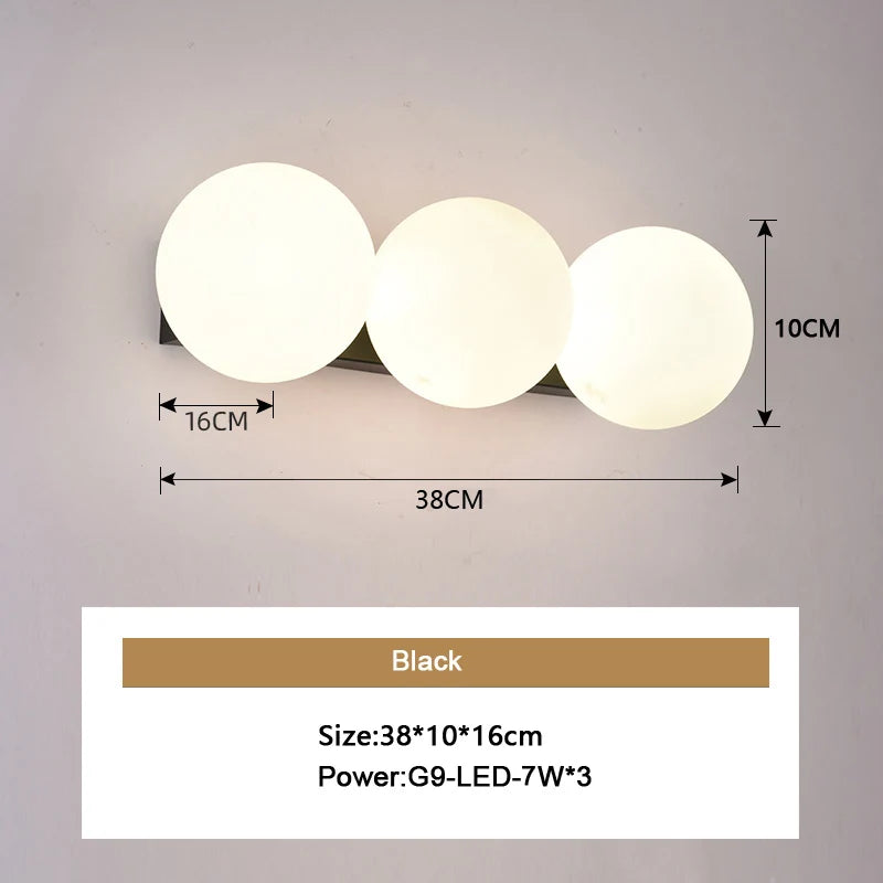 Nordic Indoor G9 9W LED Wall Lamps Decor for Living Room Bedroom with Glass Ball LED Wall Lights Wall Sconce for Home Lighting