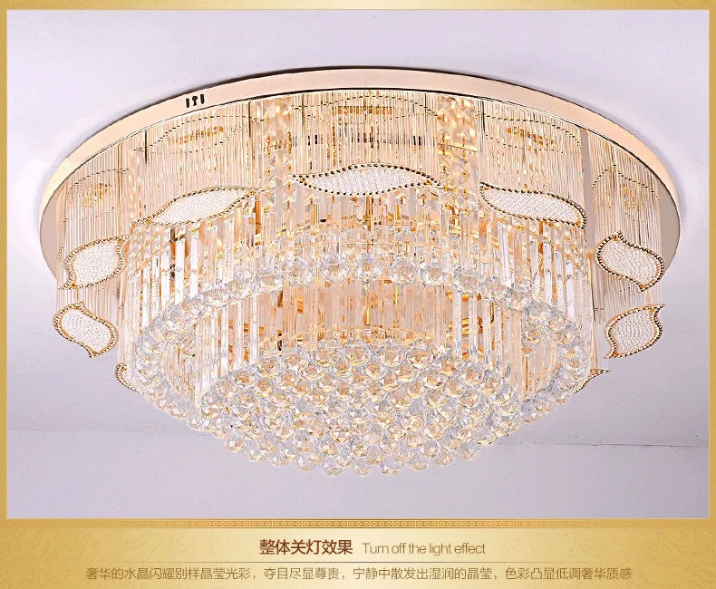 Modern Gold Square Circular Led Crystal Ceiling Lamp Living Room Hall Bedroom for Hotel  Luxurious Plafondlamp Ceiling Lights