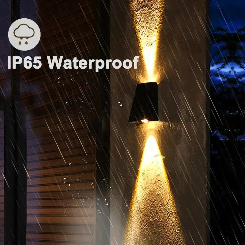 LED Solar Light Outdoor Waterproof Wall Lamp Up and Down Light Control Fence Light for Garden Street Balcony Yard Corridor Decor