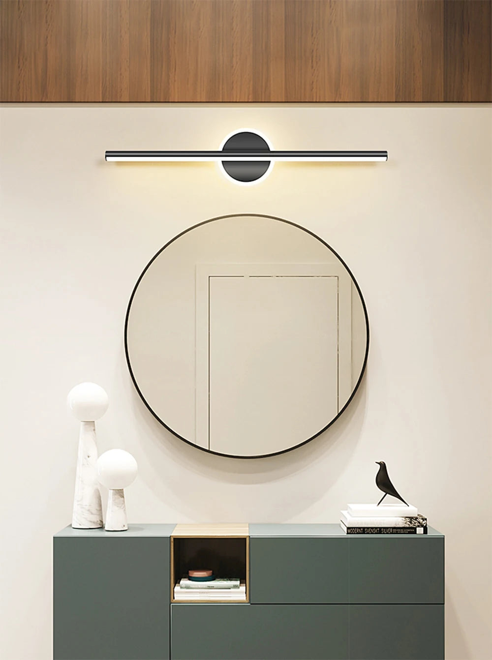 Modern LED Wall Lamp 40/60cm Mirror Light Bathroom Toilet Black Gold Long Strip Fixture Home Decor Led Lighting Lamps Lustre
