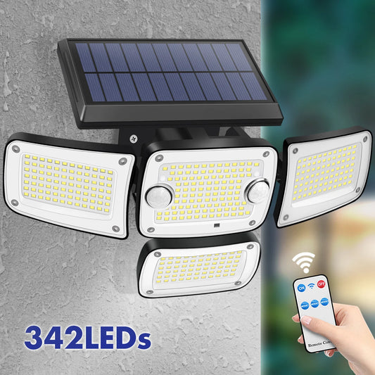 Outdoor Solar Lights Solar Motion Sensor Lights 342/253/182 LED Security Solar Wall Lamp With 3 Modes Waterproof Flood Lights