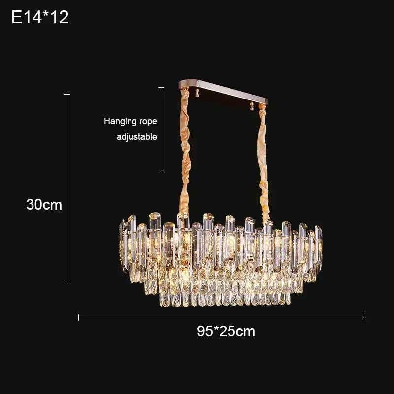 Nordic Led Crystal Chandeliers Gold Luxury Lighting Dining Living Room Bedroom Kitchen Island Lights Indoor Hanging Light Lustre