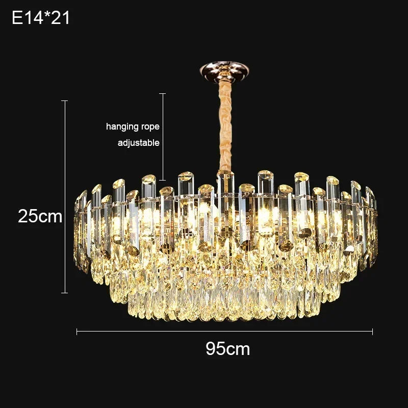 Nordic Led Crystal Chandeliers Gold Luxury Lighting Dining Living Room Bedroom Kitchen Island Lights Indoor Hanging Light Lustre