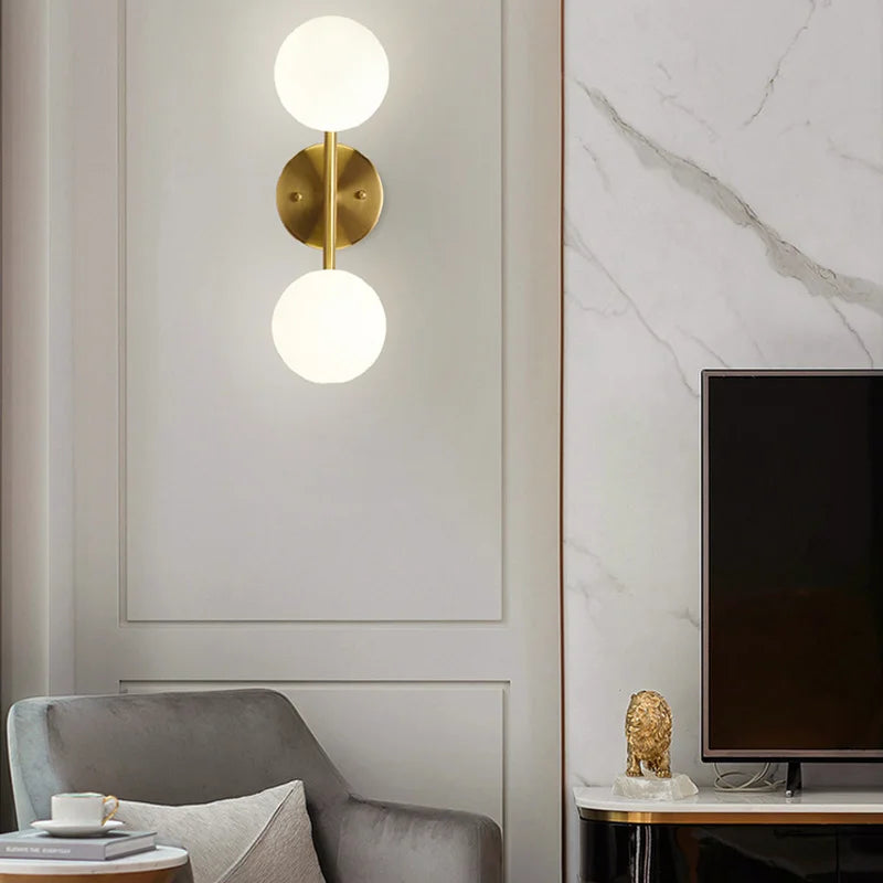 Nordic Indoor G9 9W LED Wall Lamps Decor for Living Room Bedroom with Glass Ball LED Wall Lights Wall Sconce for Home Lighting