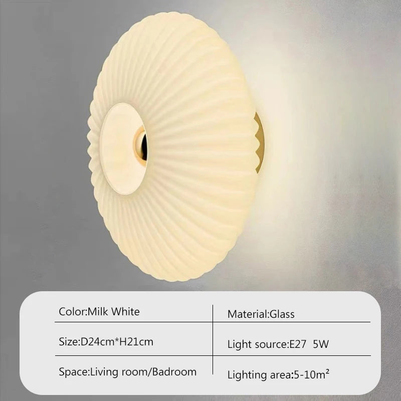 Glass Wall Lamp Glass Wall Sconce For Corridor Background Bedroom Living Room Bedside Ambiance Wall Light Indoor Home Decor