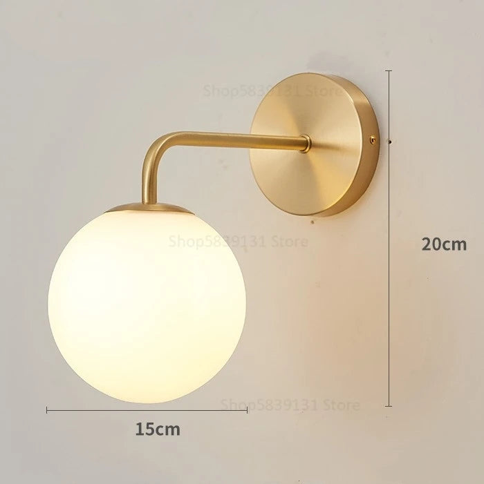 Modern Simple Glass Wall Lamp Nordic Creative LED Luxury Wall Lamps for Living Room Bedroom Bedside Wall Light Fixtures Lighting