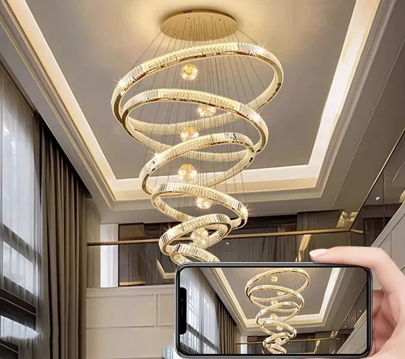 Modern home decoration crystal chandelier, stair Pendant lamp, living room Pendant lights, interior lighting