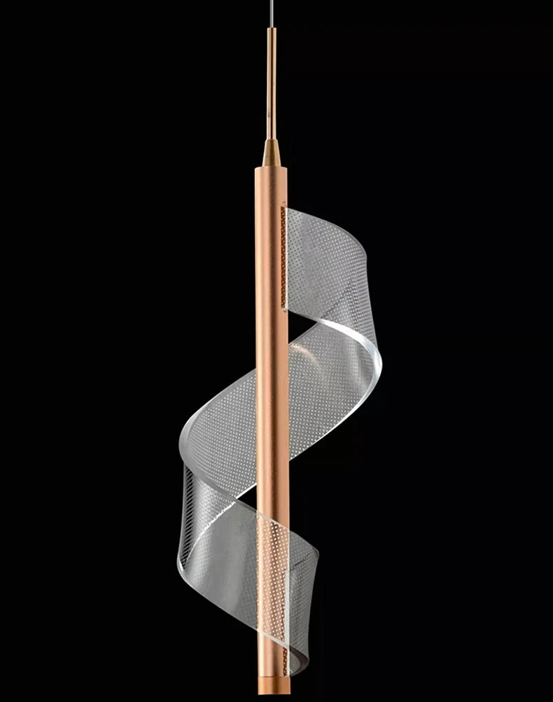 Modern LED Staircase Chandelier Living Room Villa Hall Light Luxury Long Line Spiral Duplex Building Nordic Simple Chandelier