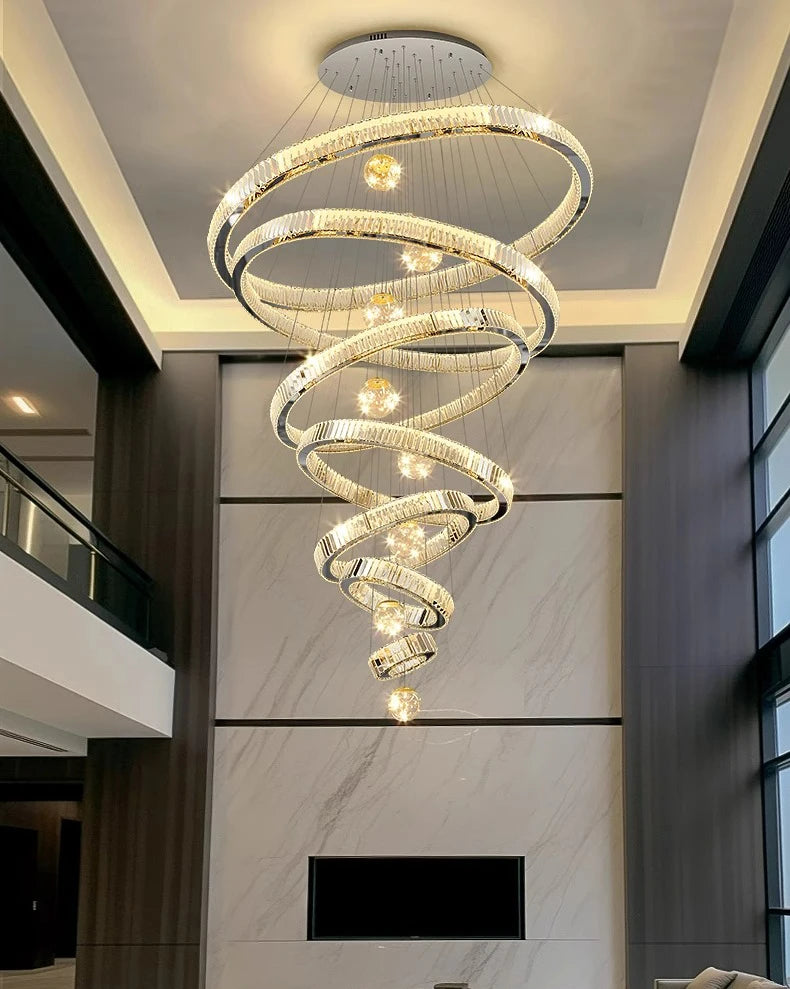 Modern home decoration crystal chandelier, stair Pendant lamp, living room Pendant lights, interior lighting