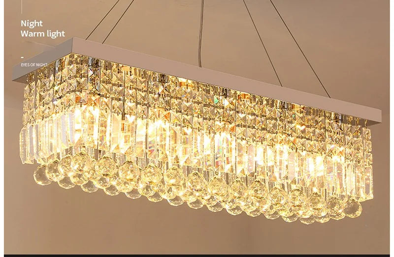 LED Crystal Chandelier Modern Dining Pendant Home Lamp Hanging Living Woonkamer Dining Room Household Lights For Bedroom Kitchen