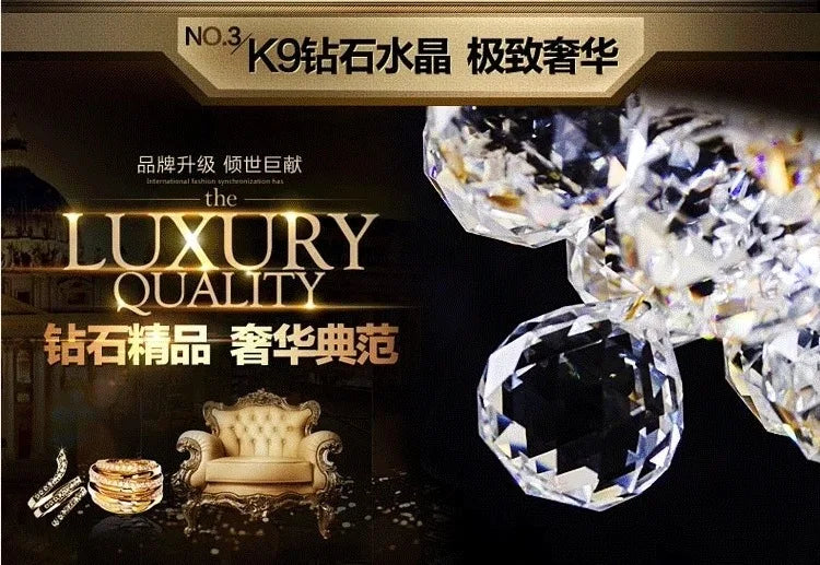 Luxury Continental Circular Golden Living Room Lobby Restaurant Crystal Hotel Decoration Elegant Ceiling Lamp Ceiling Chandelier
