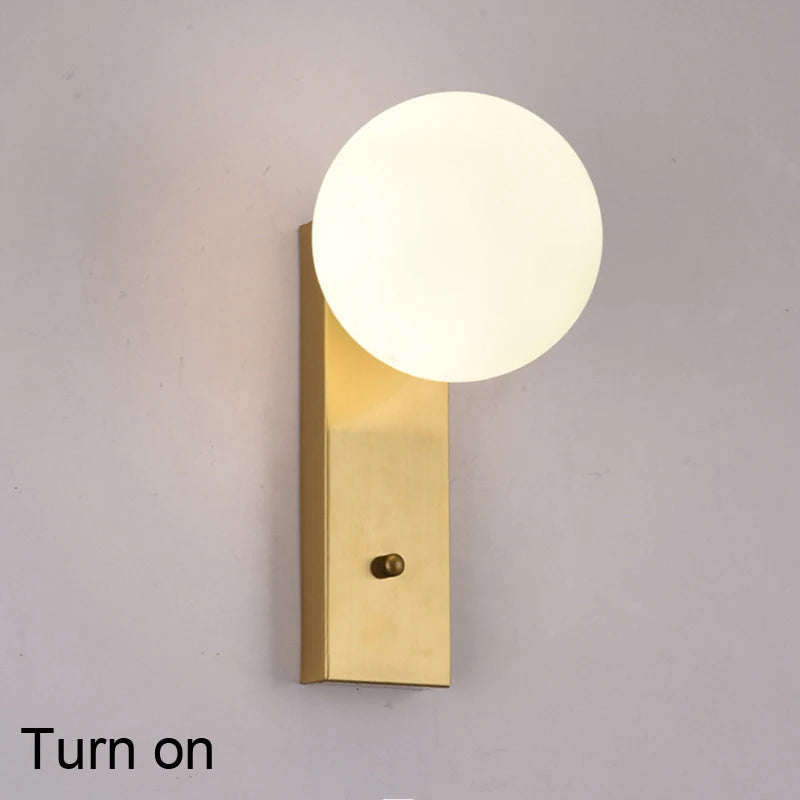 Nordic Indoor G9 9W LED Wall Lamps Decor for Living Room Bedroom with Glass Ball LED Wall Lights Wall Sconce for Home Lighting