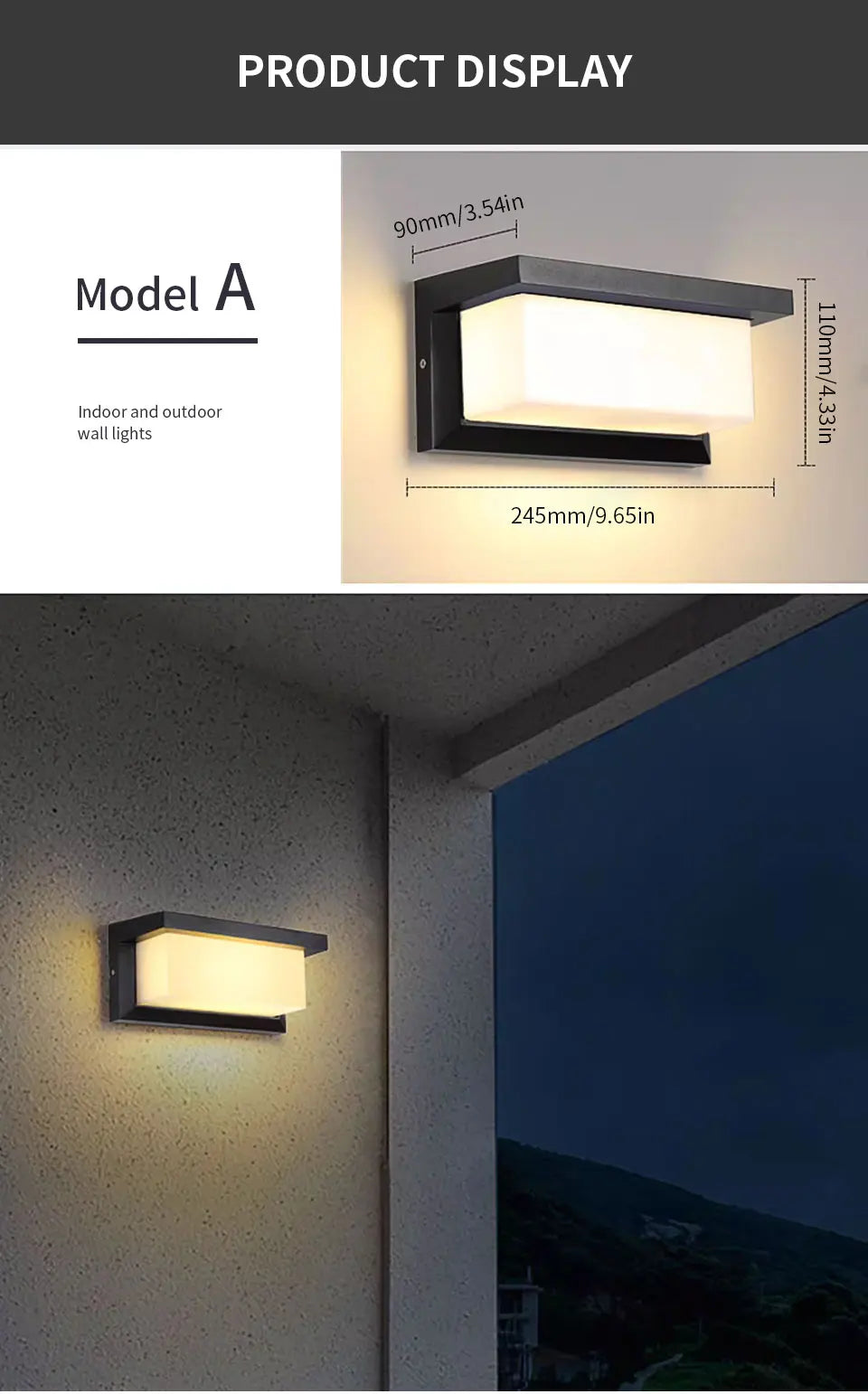 LED Outdoor Wall Light Lamp PIR Motion Sensor AC85-265V ABS Waterproof Modern Indoor Home Balcony Porch Garden Decoration