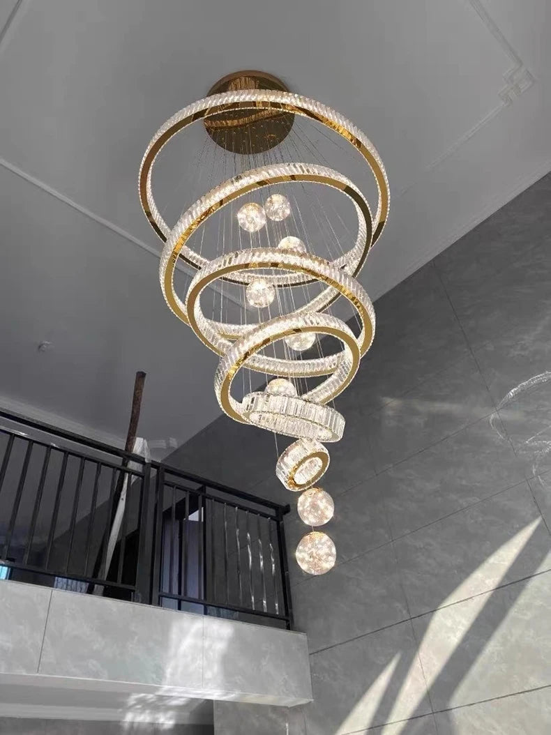 Modern home decoration crystal chandelier, stair Pendant lamp, living room Pendant lights, interior lighting