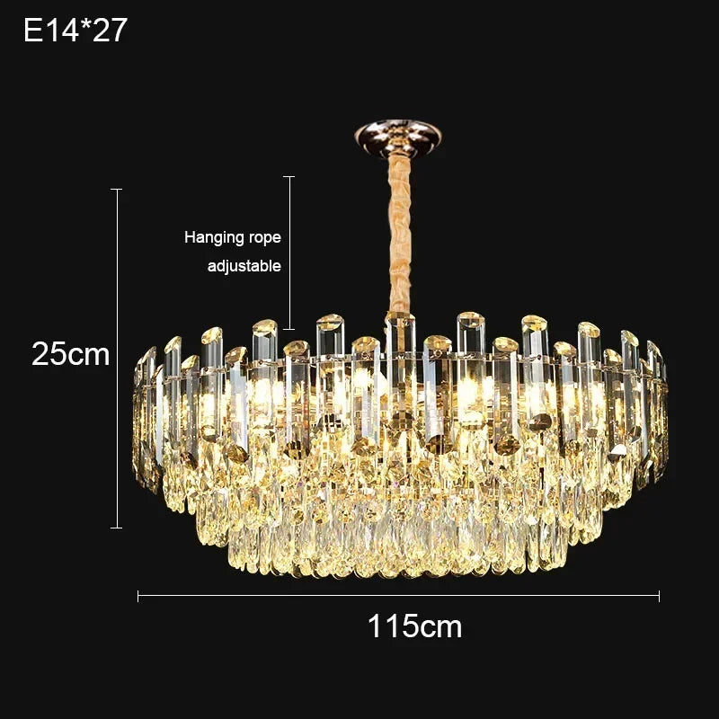 Nordic Led Crystal Chandeliers Gold Luxury Lighting Dining Living Room Bedroom Kitchen Island Lights Indoor Hanging Light Lustre