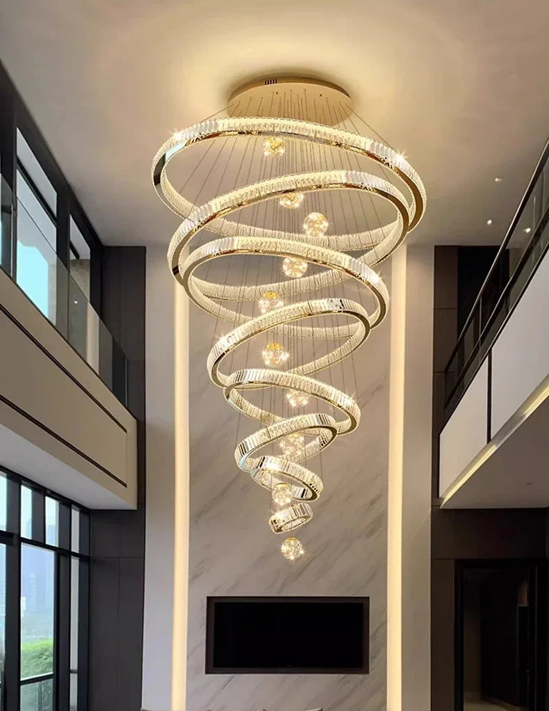 Modern home decoration crystal chandelier, stair Pendant lamp, living room Pendant lights, interior lighting