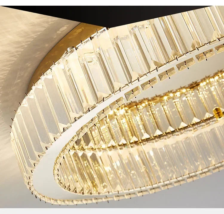 Nordic LED Crystal Circle Ceiling Lamp Chandeliers Lighting for Living Room Bedroom Home Indoor Decor Lampara techo Luminaire