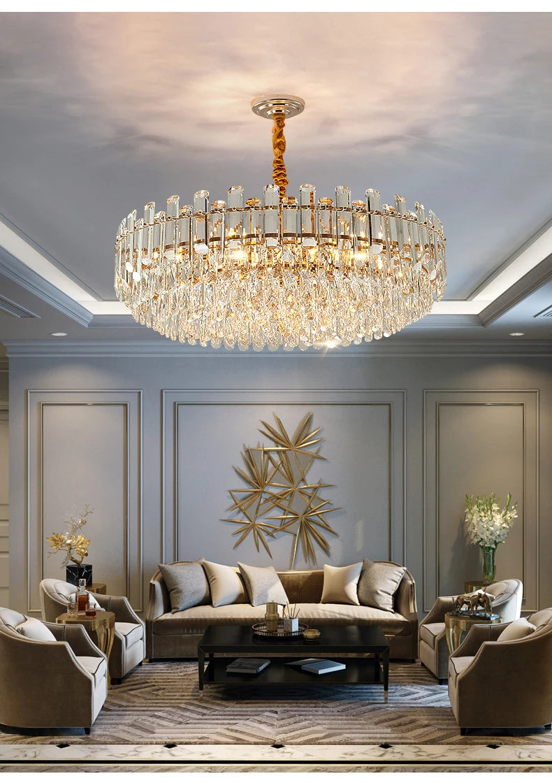 Nordic Led Crystal Chandeliers Gold Luxury Lighting Dining Living Room Bedroom Kitchen Island Lights Indoor Hanging Light Lustre