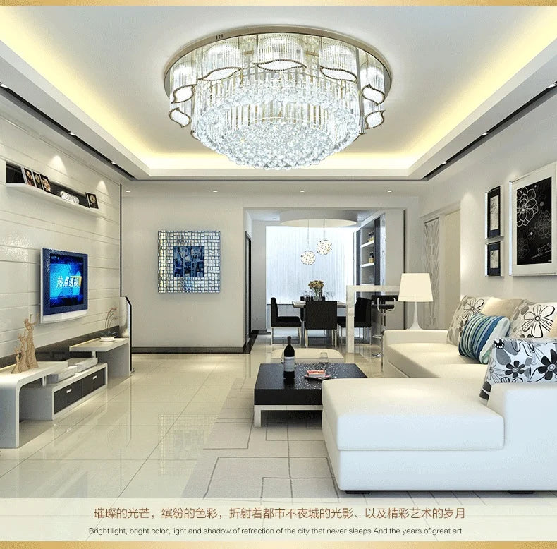 Modern Gold Square Circular Led Crystal Ceiling Lamp Living Room Hall Bedroom for Hotel  Luxurious Plafondlamp Ceiling Lights