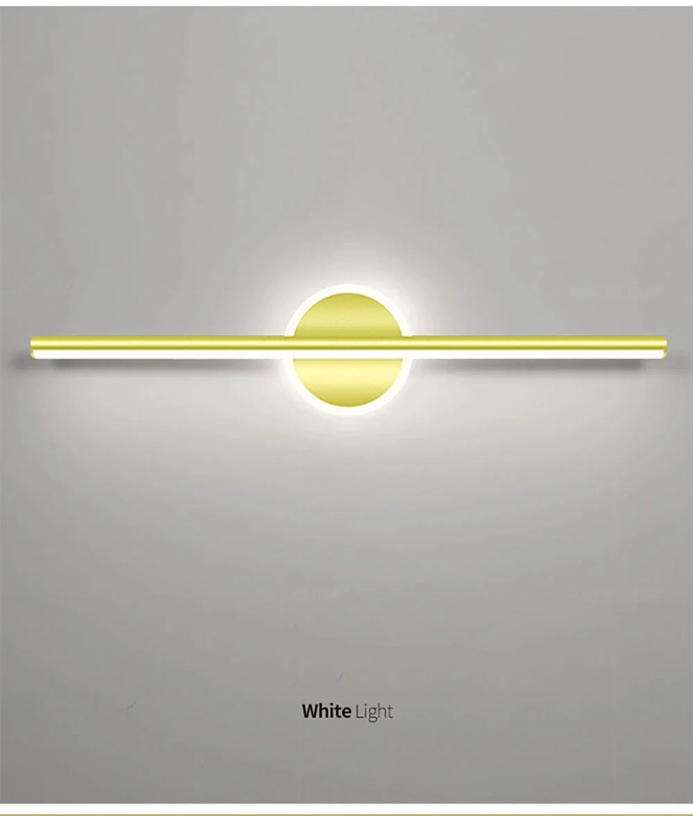 Modern LED Wall Lamp 40/60cm Mirror Light Bathroom Toilet Black Gold Long Strip Fixture Home Decor Led Lighting Lamps Lustre