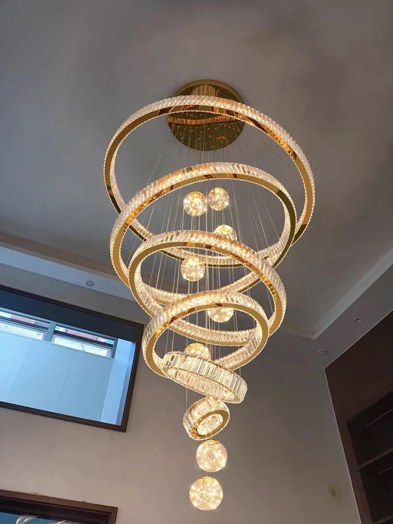 Modern home decoration crystal chandelier, stair Pendant lamp, living room Pendant lights, interior lighting