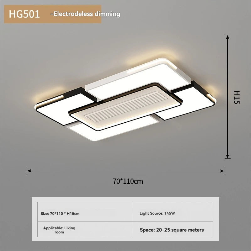 New Ceiling Fan Bladeless with Light Living Dining Room Cold Warm Mode LED Invisible Ceiling Fan Lamp Remote Control Bedroom