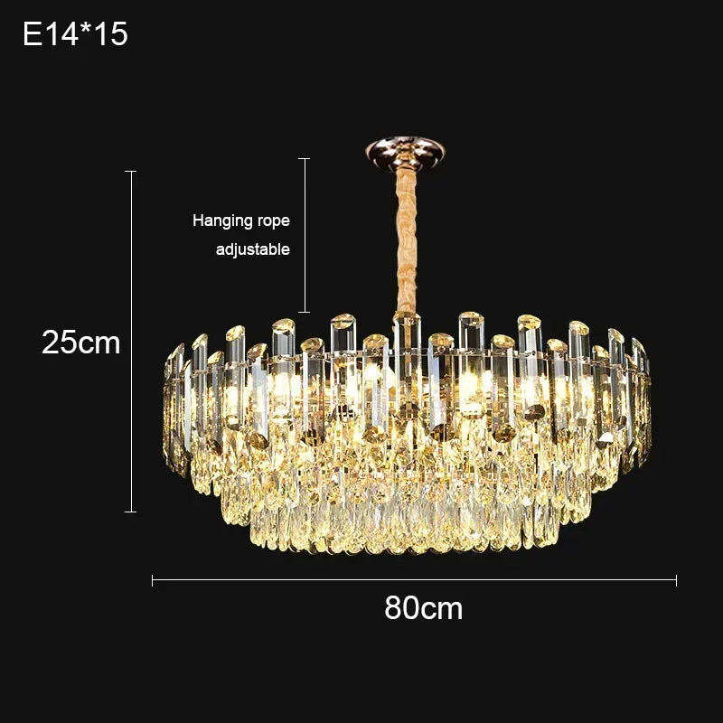 Nordic Led Crystal Chandeliers Gold Luxury Lighting Dining Living Room Bedroom Kitchen Island Lights Indoor Hanging Light Lustre