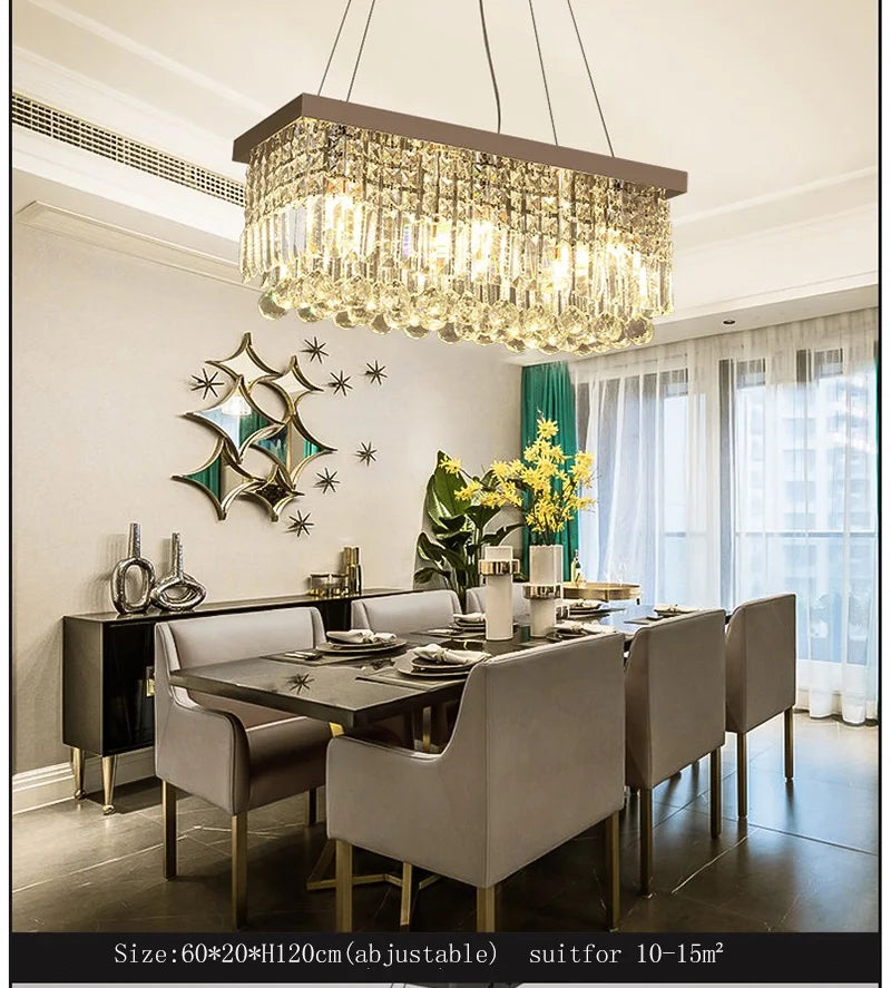 LED Crystal Chandelier Modern Dining Pendant Home Lamp Hanging Living Woonkamer Dining Room Household Lights For Bedroom Kitchen